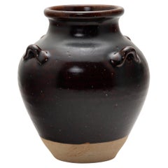 Antique Chinese Dark Glazed Jar, c. 1900