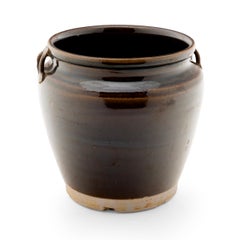 Chinese Dark Glazed Kitchen Jar, c. 1900