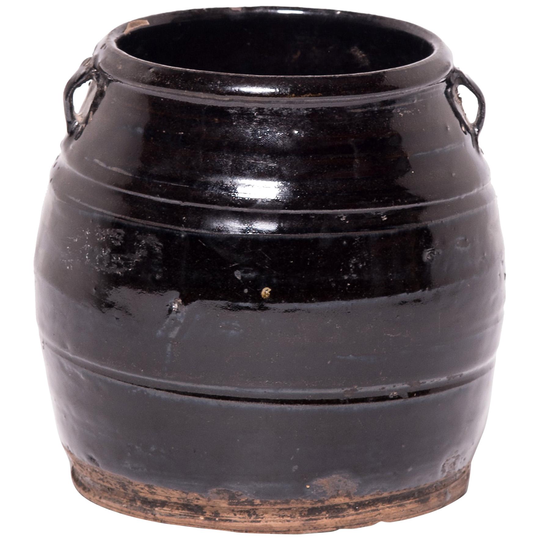 Chinese Dark Glazed Kitchen Jar, circa 1900