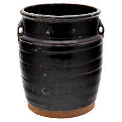 Chinese Dark Glazed Kitchen Jar, c. 1900