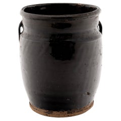 Chinese Dark Glazed Kitchen Jar, c. 1900
