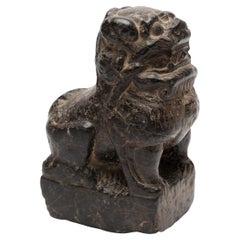 Chinese Dark Stone Fu Lion Protector, c. 1800