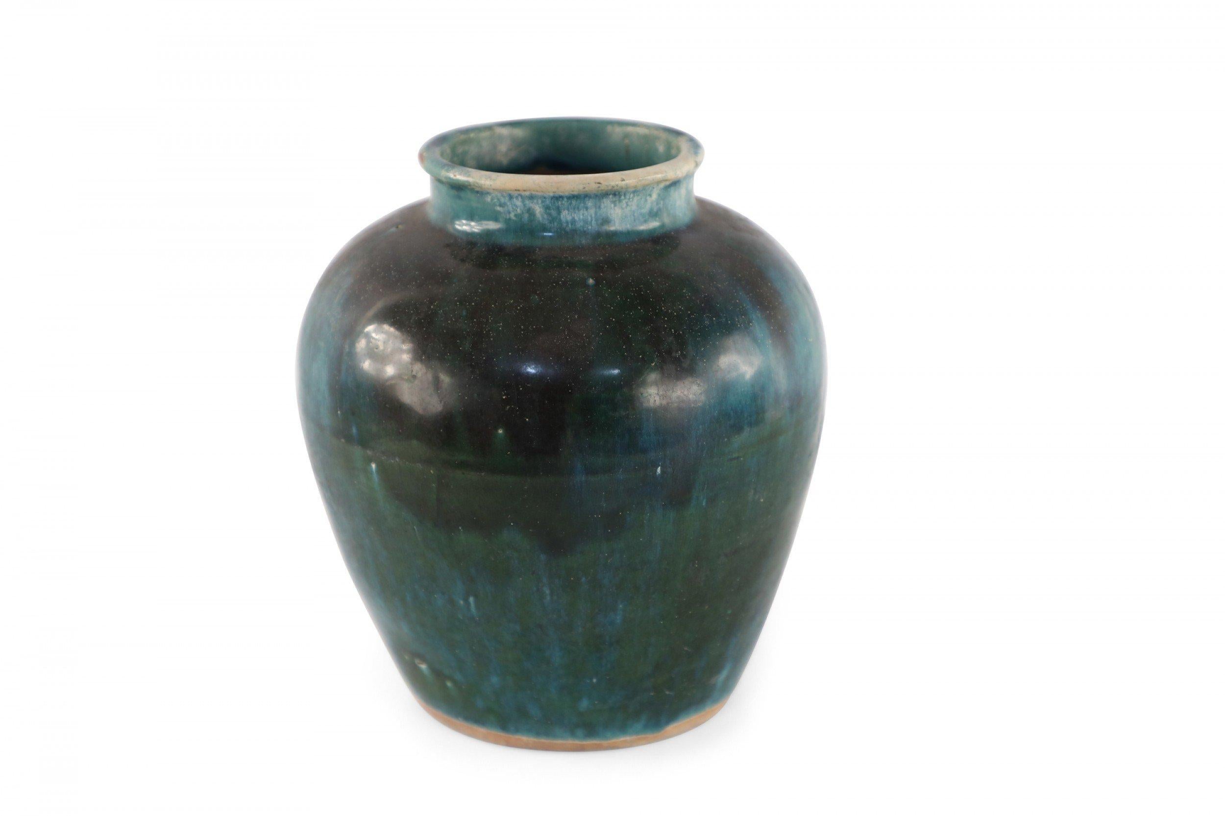 Chinese Export Chinese Dark Teal and Umber Ginger Jar