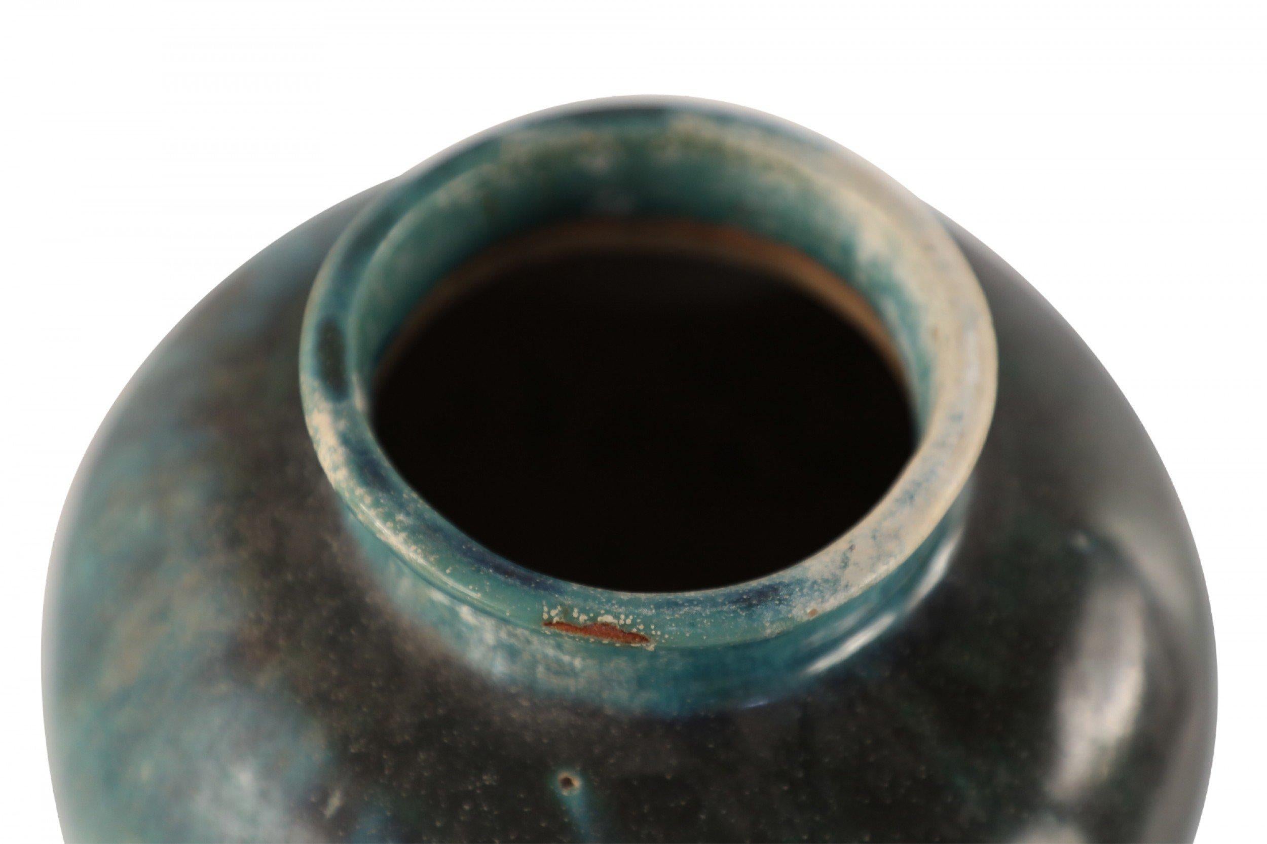 Chinese Dark Teal and Umber Ginger Jar In Good Condition In New York, NY