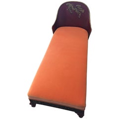 Chinese Daybed Art Deco Style in Color Red