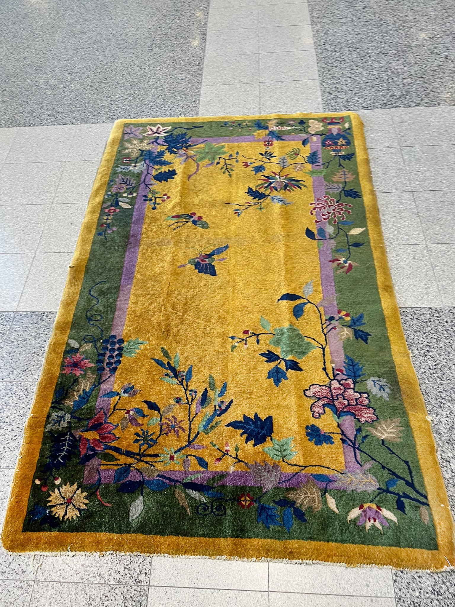 Hand-Woven Chinese Deco Rug For Sale
