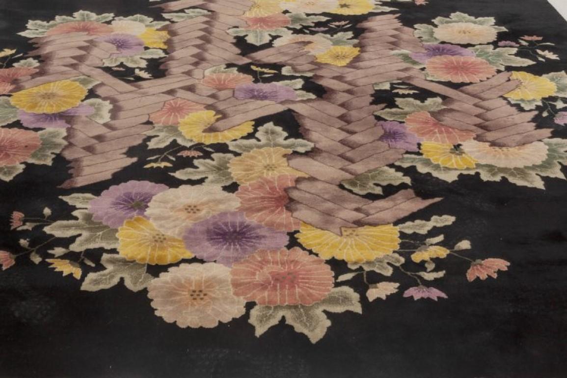 Hand-Knotted Chinese Deco Rug
