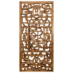 Chinese Decorative Lattice + Carved Wood Panel