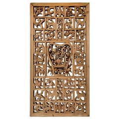 Chinese Decorative Lattice + Carved Wood Panel