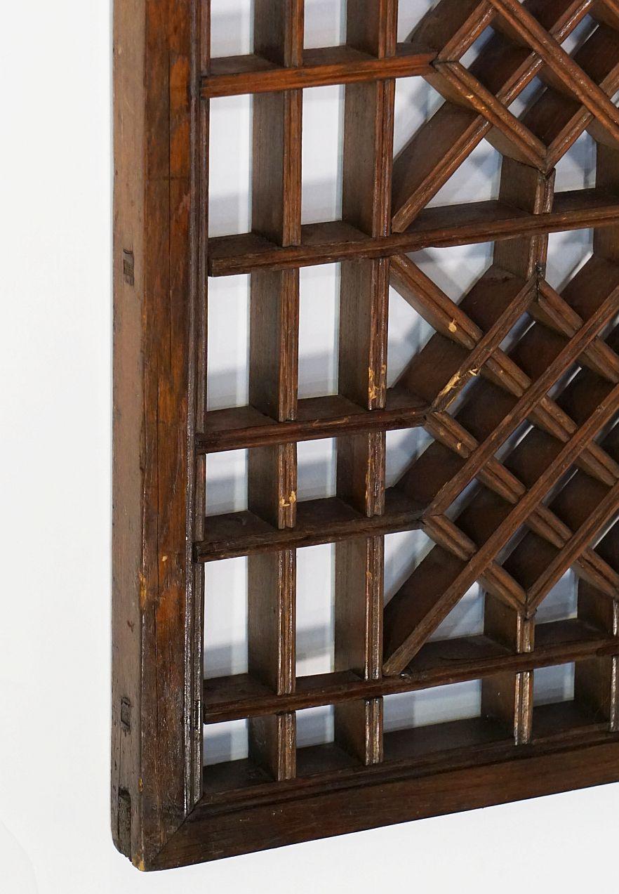 Chinese Decorative Lattice Wood Panels or Window Screens - Sold as a Set 7