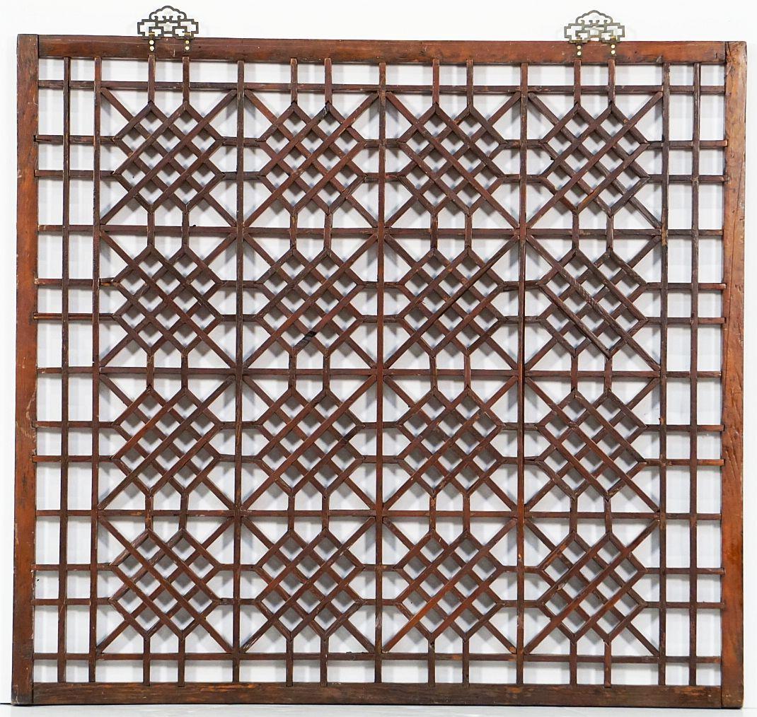 Chinese Decorative Lattice Wood Panels or Window Screens - Sold as a Set 9