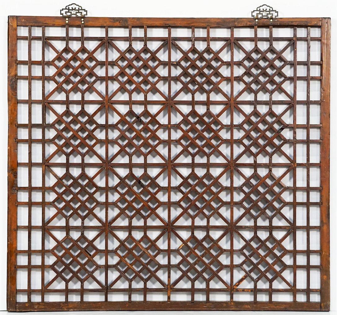 Chinese Decorative Lattice Wood Panels or Window Screens - Sold as a Set 10