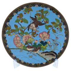 Assiette murale décorative chinoise avec oiseaux d'amour