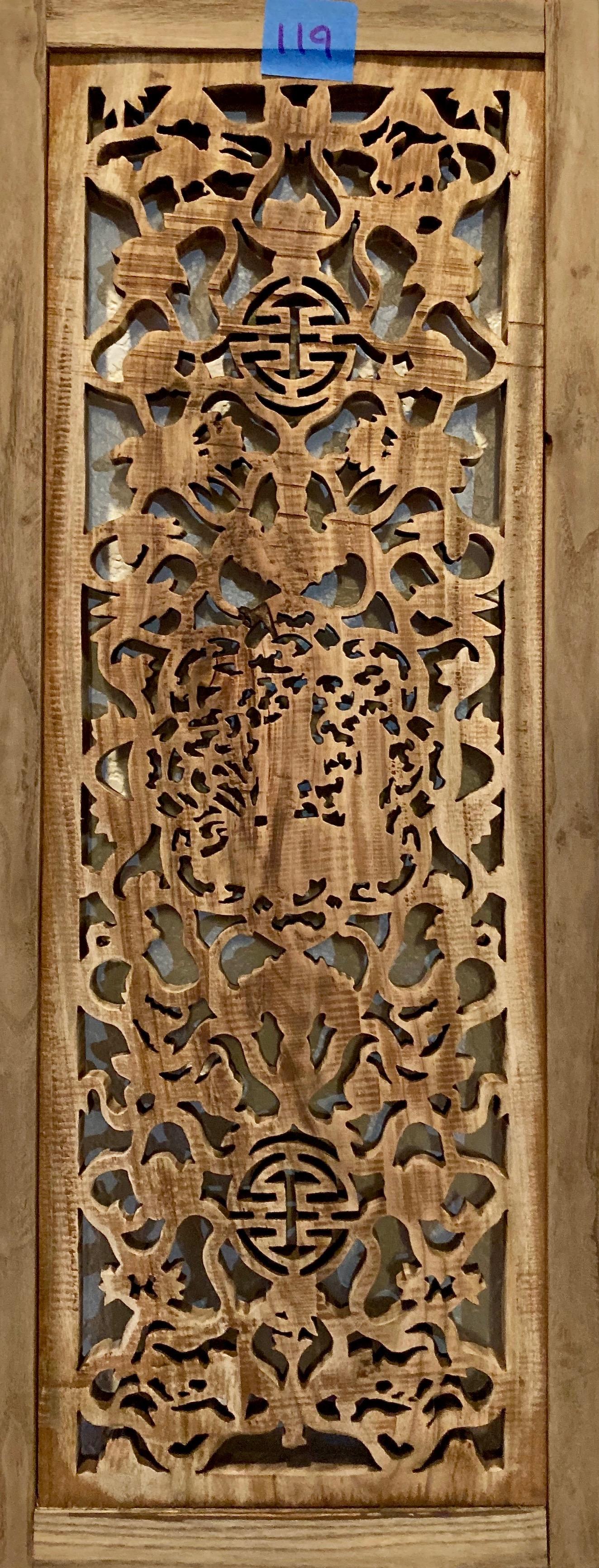 Chinese Decorative Wood Carved Panel For Sale 3