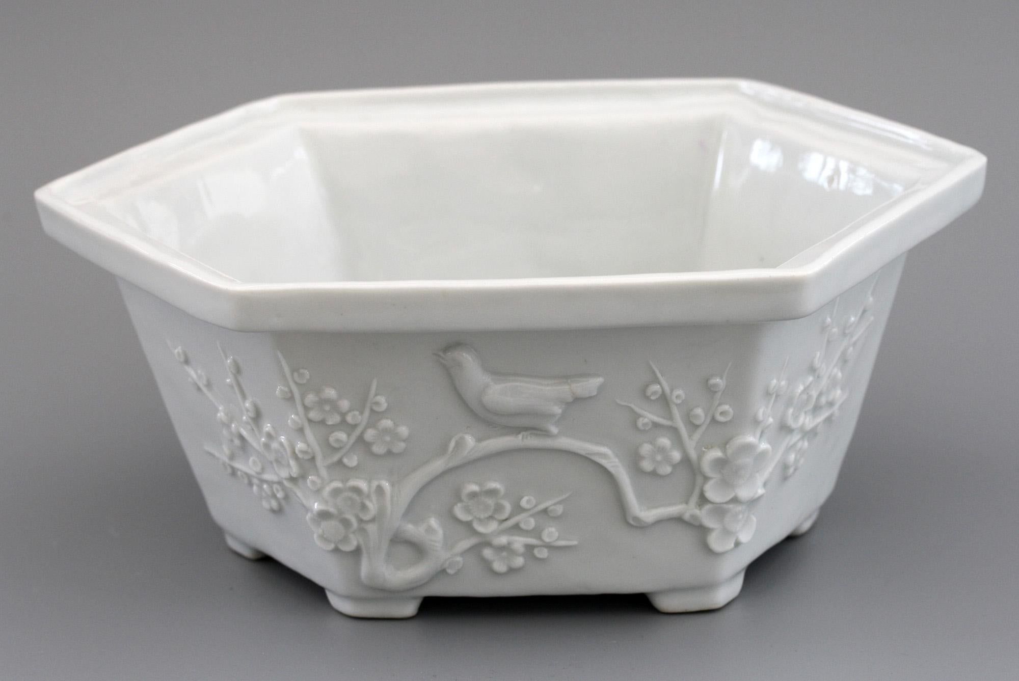 Chinese Dehua Blanc De Chine Porcelain Hexagonal Jardinière, 18th Century 8