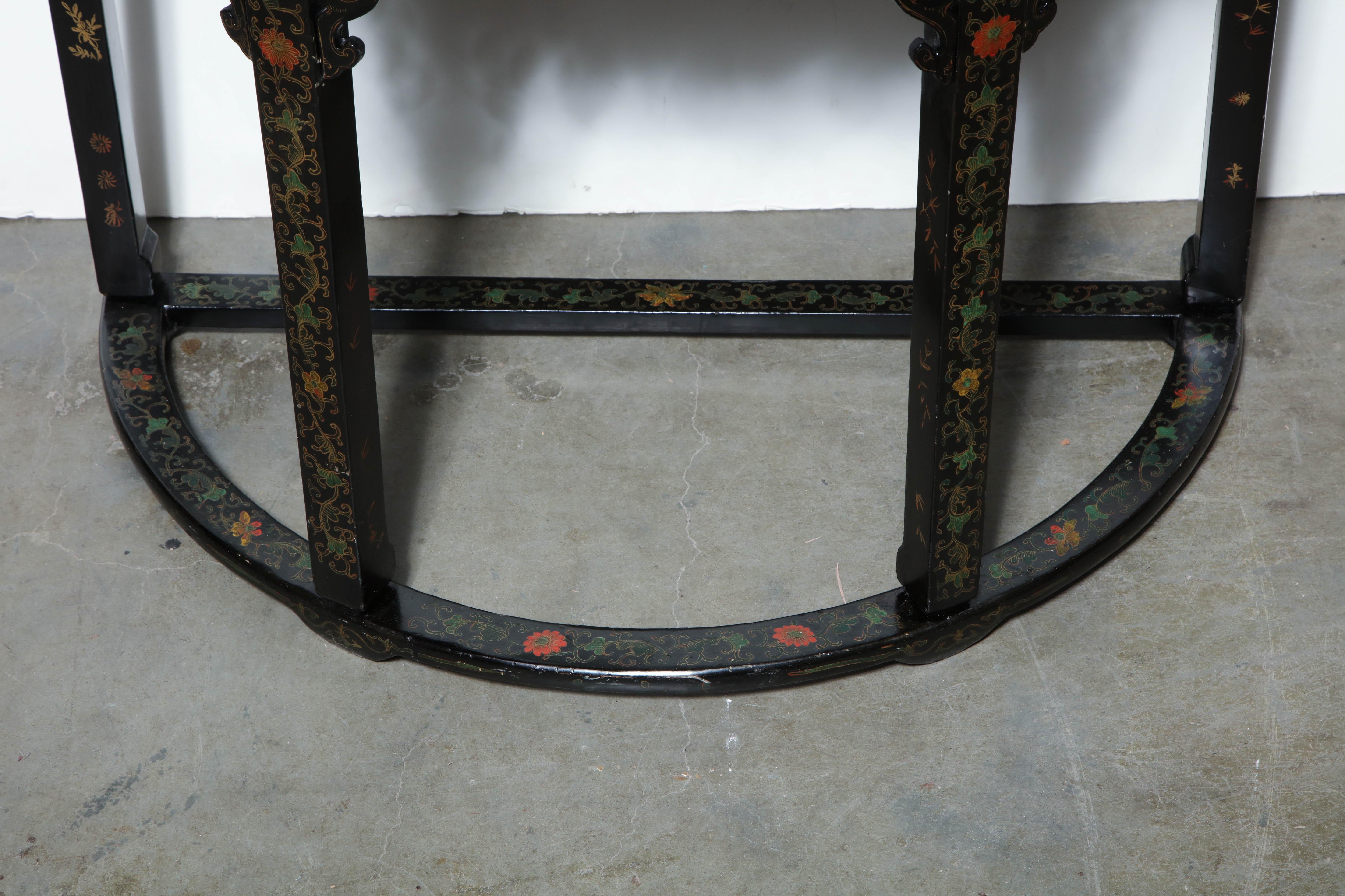 Chinese Export Chinese Demilune Console
