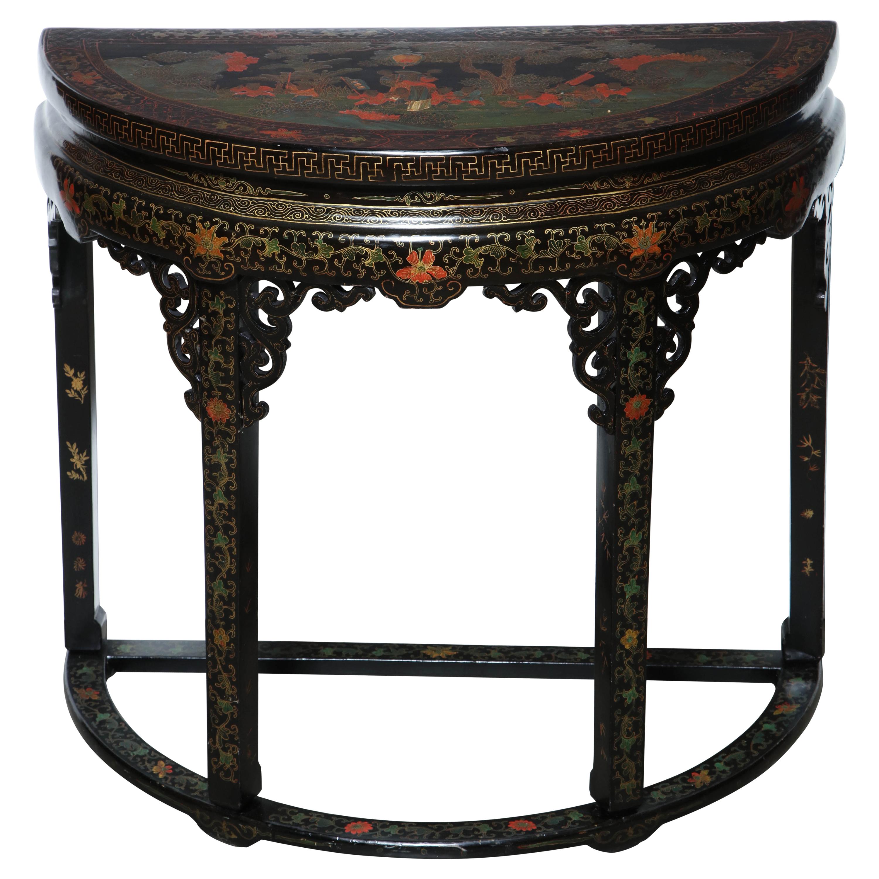 Chinese Demilune Console