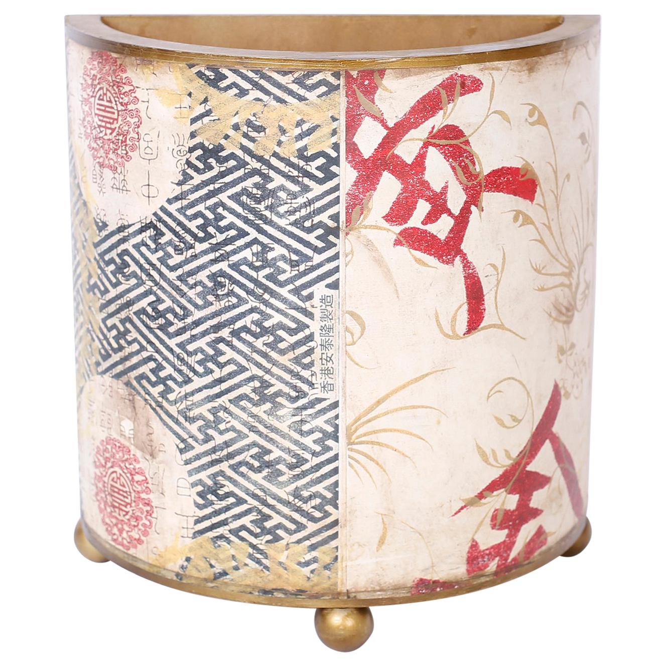 Chinese Demilune Wastepaper Basket