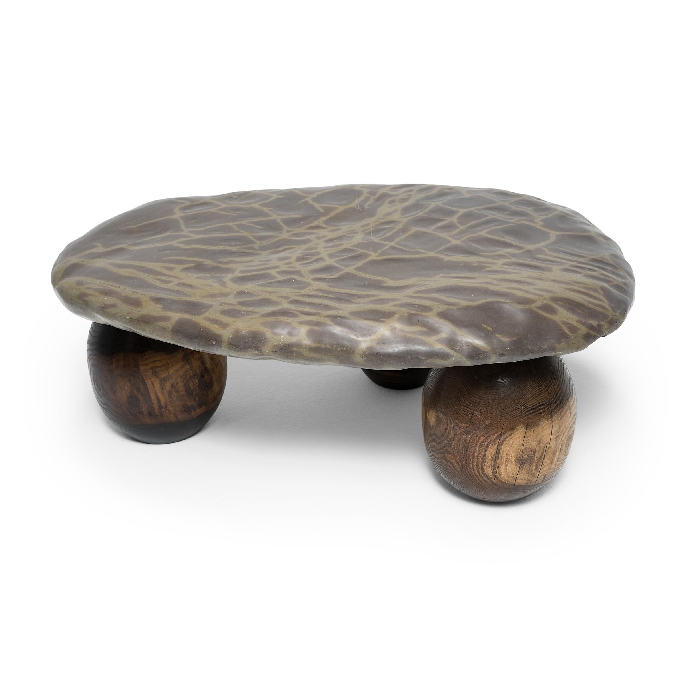 Organic Modern Chinese Desert Meditation Stone Table For Sale