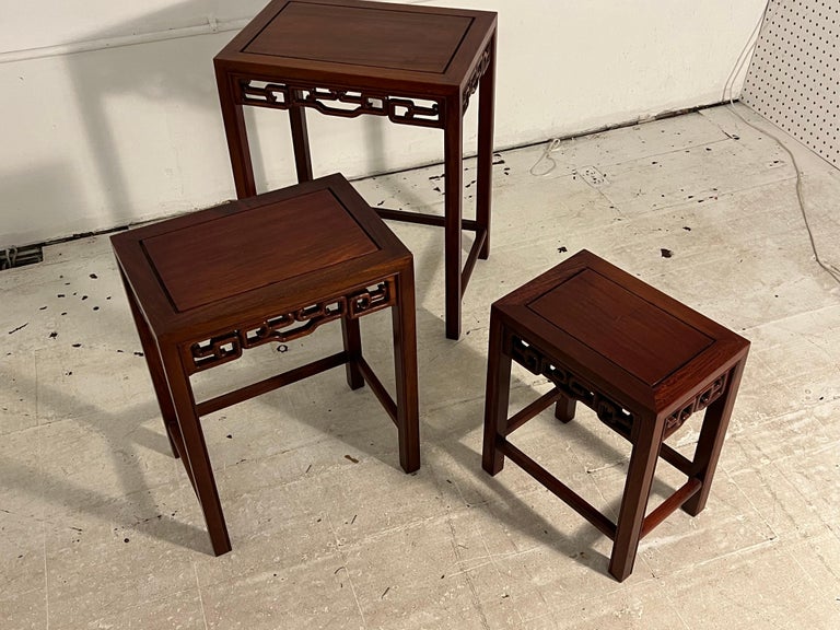 Chinese Design Nesting Tables, Set of Three For Sale at 1stDibs