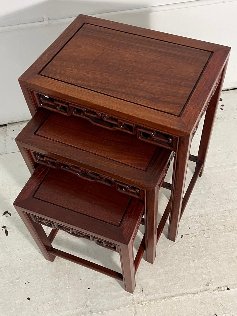 Chinese Design Nesting Tables, Set of Three For Sale at 1stDibs