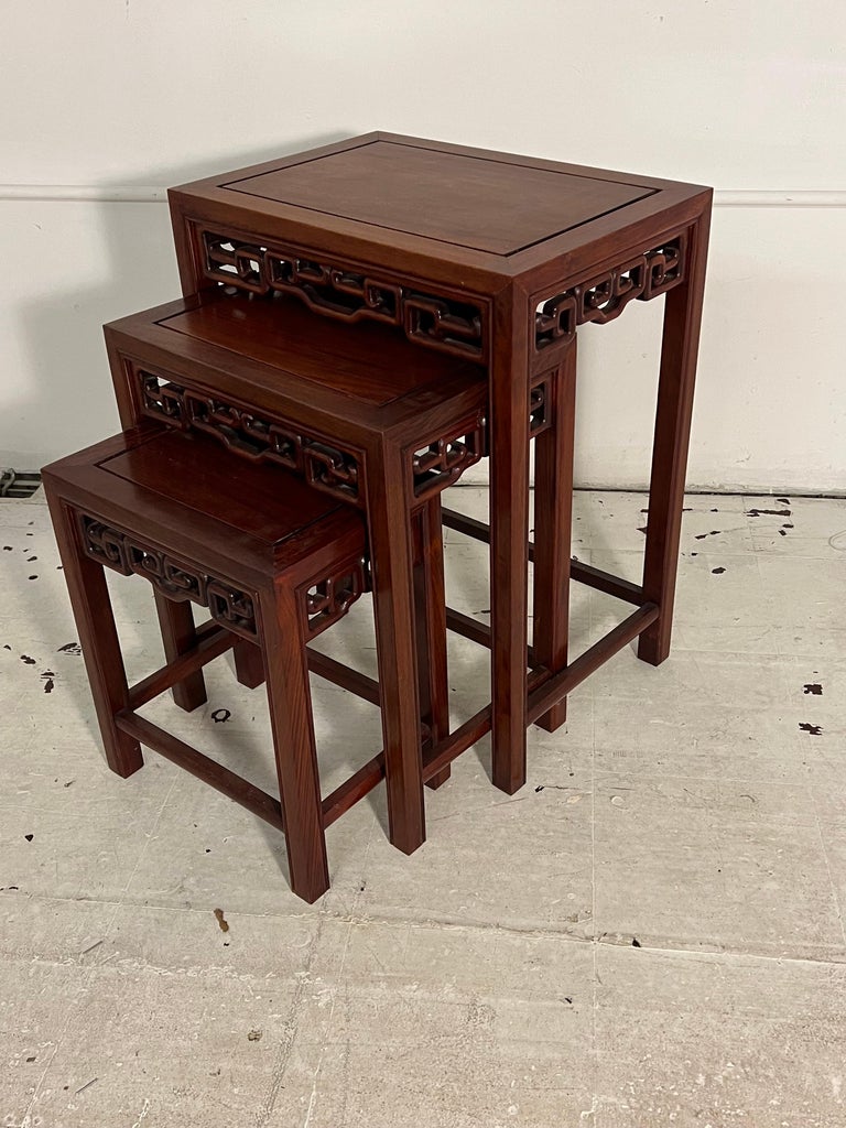 Chinese Design Nesting Tables, Set of Three For Sale at 1stDibs