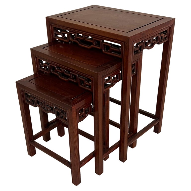 Chinese Design Nesting Tables, Set of Three For Sale at 1stDibs