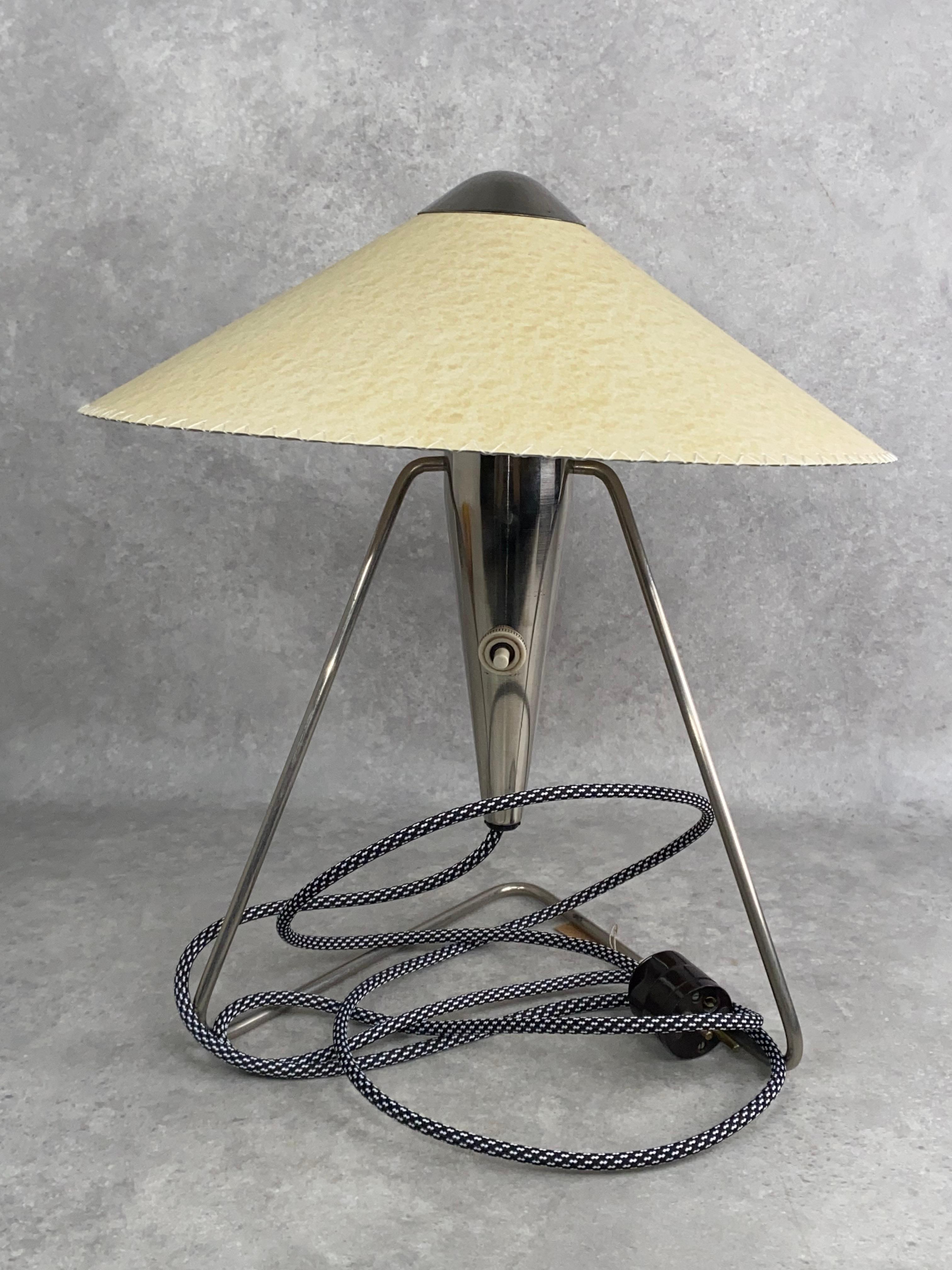 Chrome Chinese desk lamp by Helena Frantová For Sale