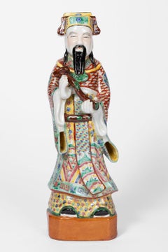 Chinese Dignitary, Polychrome Earthenware, circa 1900