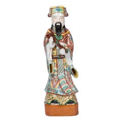 Chinese Dignitary, Polychrome Earthenware, circa 1900