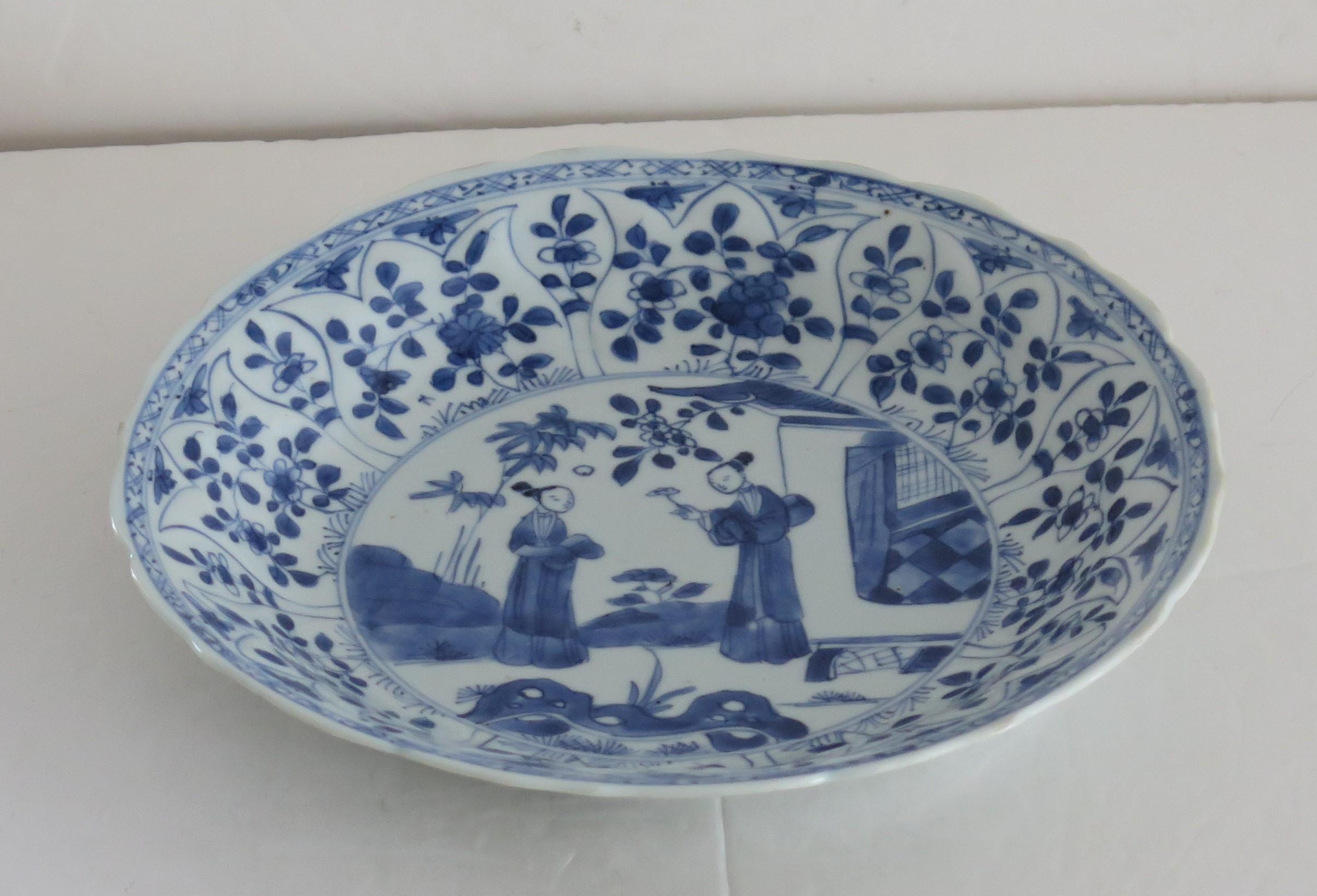 Chinese Dish or Plate Porcelain Blue & White, Late Kangxi or Yongzheg Ca 1720 1