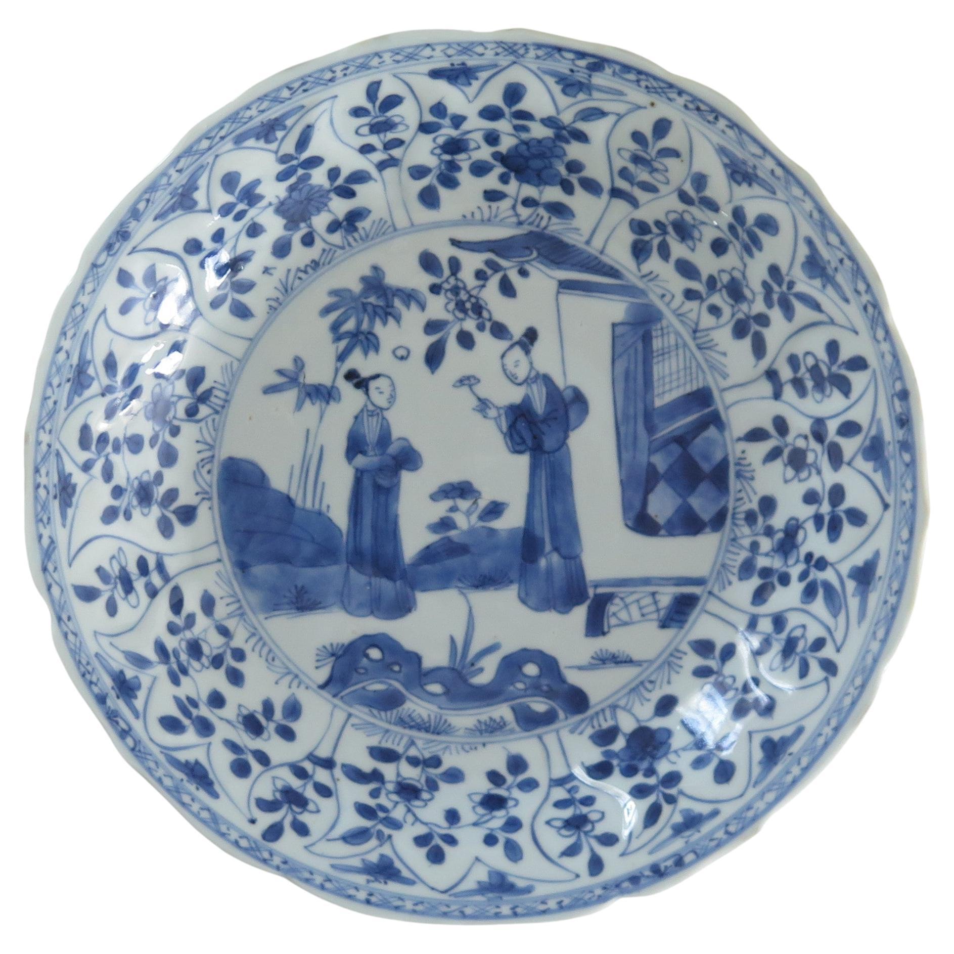 Chinese Dish or Plate Porcelain Blue & White, Late Kangxi or Yongzheg Ca 1720