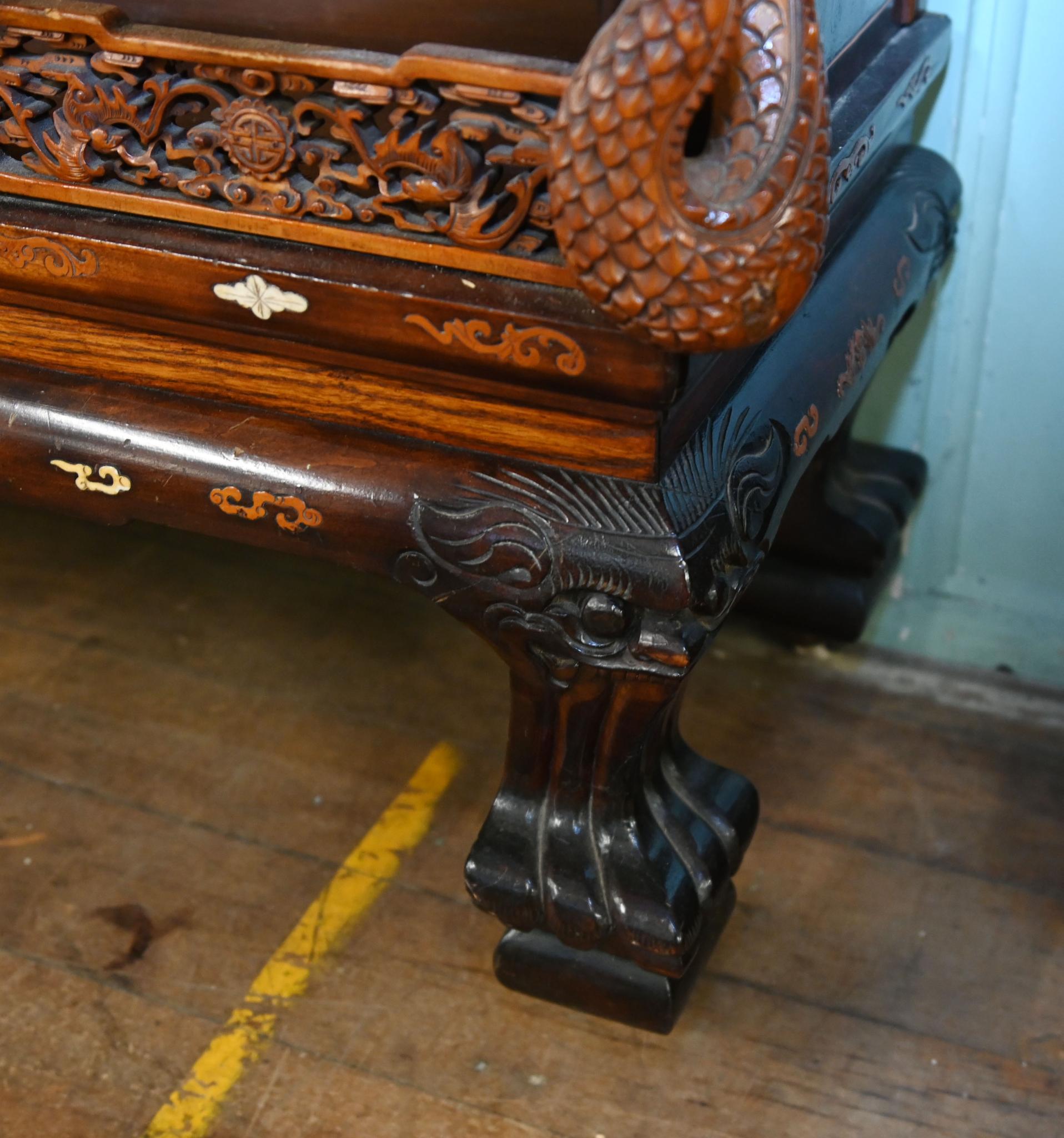 Wood Chinese Display Cabinet Pagoda Top Inlay Carved 1840 For Sale