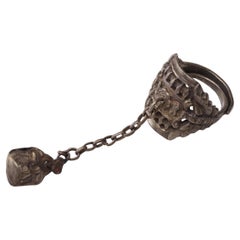 Antique Chinese Double Butterfly Charm Ring, c. 1900