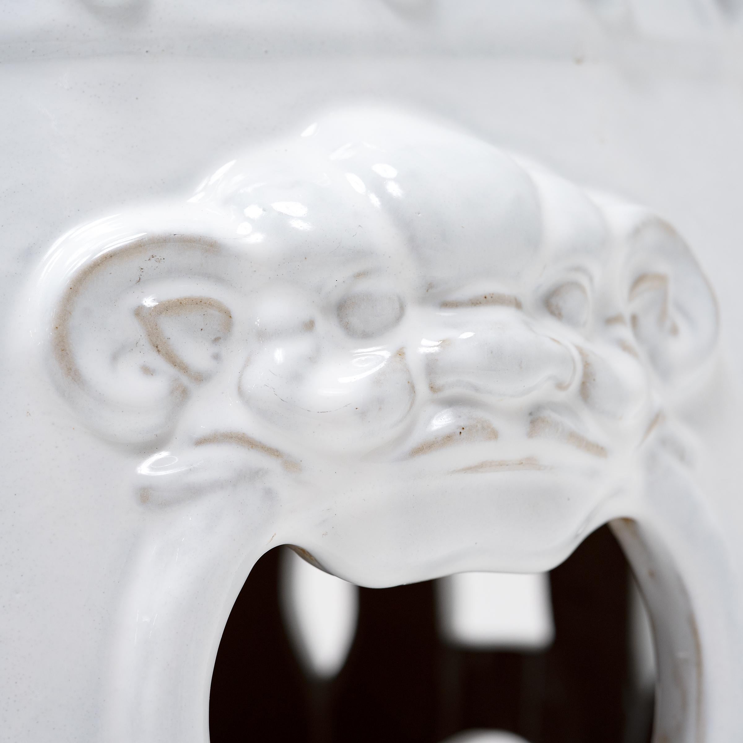 Ceramic Chinese Double Coin Garden Stool For Sale