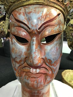 Chinese Double Dragon Wedding Banquet Headdress Crown on Wooden Display Bust