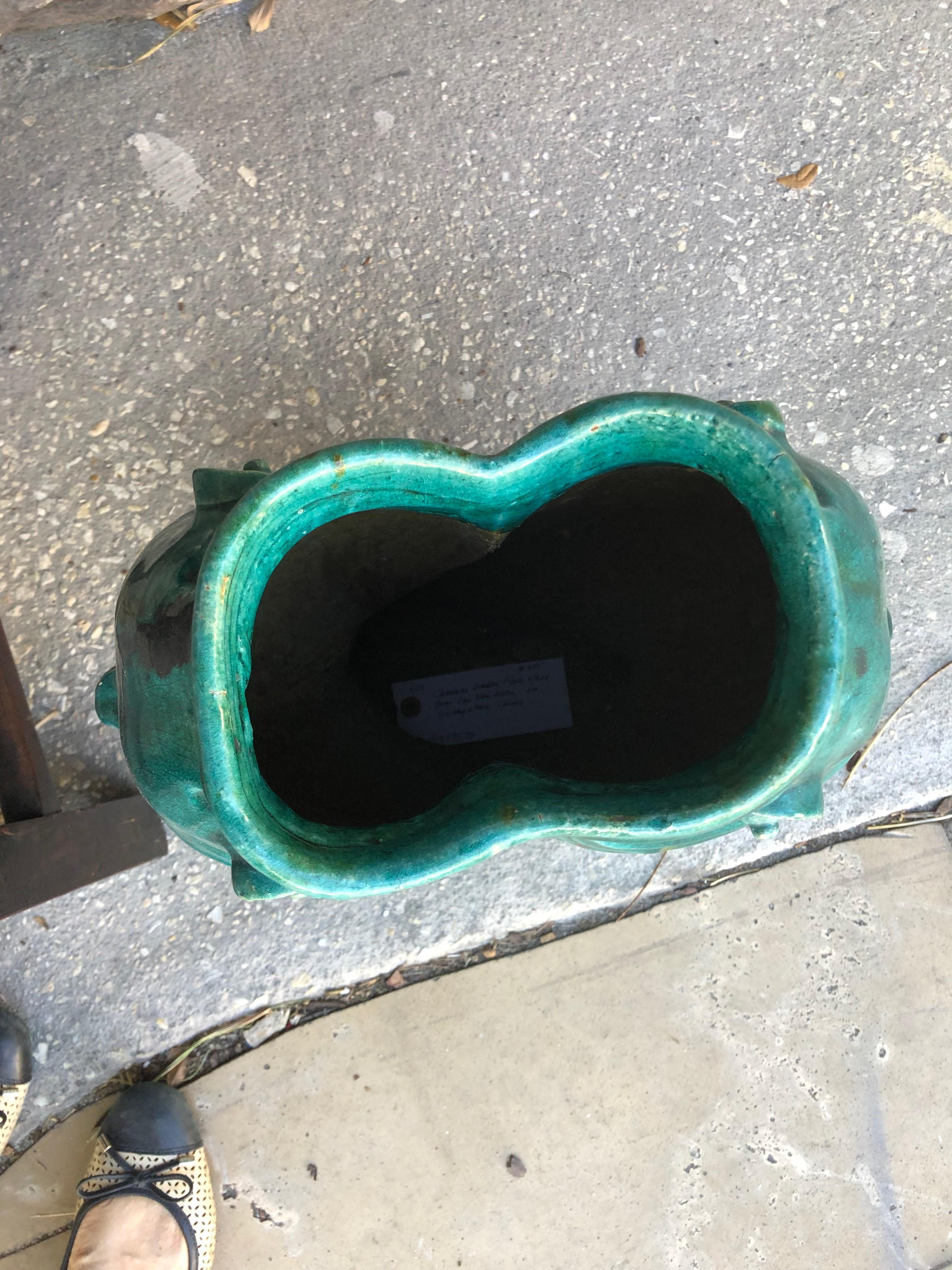 Glazed Chinese Double Fish Vase