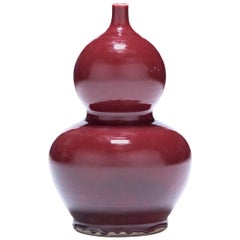 Chinese Double Gourd Cinnabar Vase