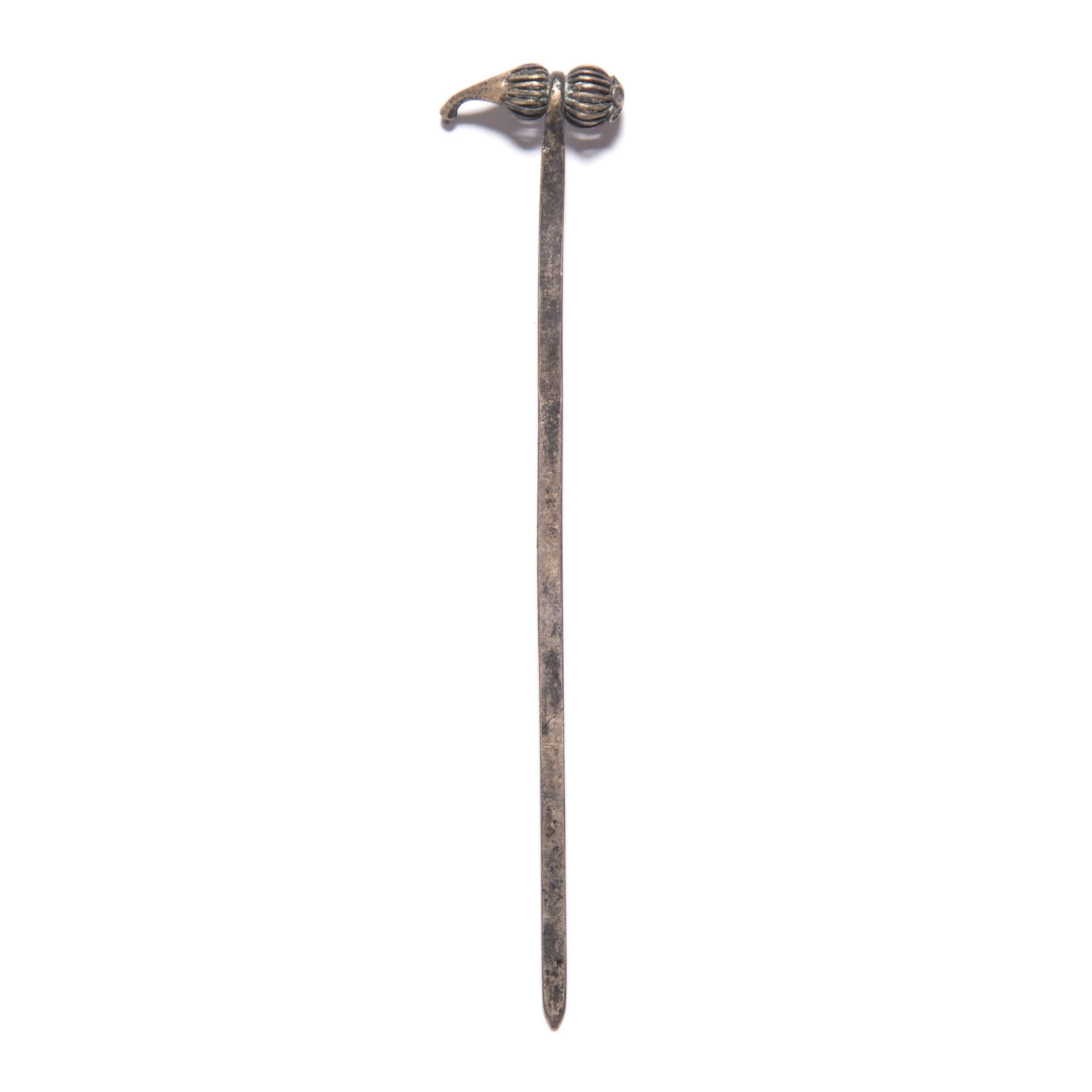 Qing Chinese Double Gourd Hairpin, c. 1900 For Sale
