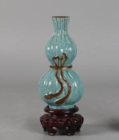 Vase chinois en porcelaine à double gourde, 18e siècle