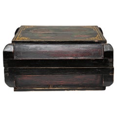 Antique Chinese Double Happiness Lacquered Snack Box, c. 1900