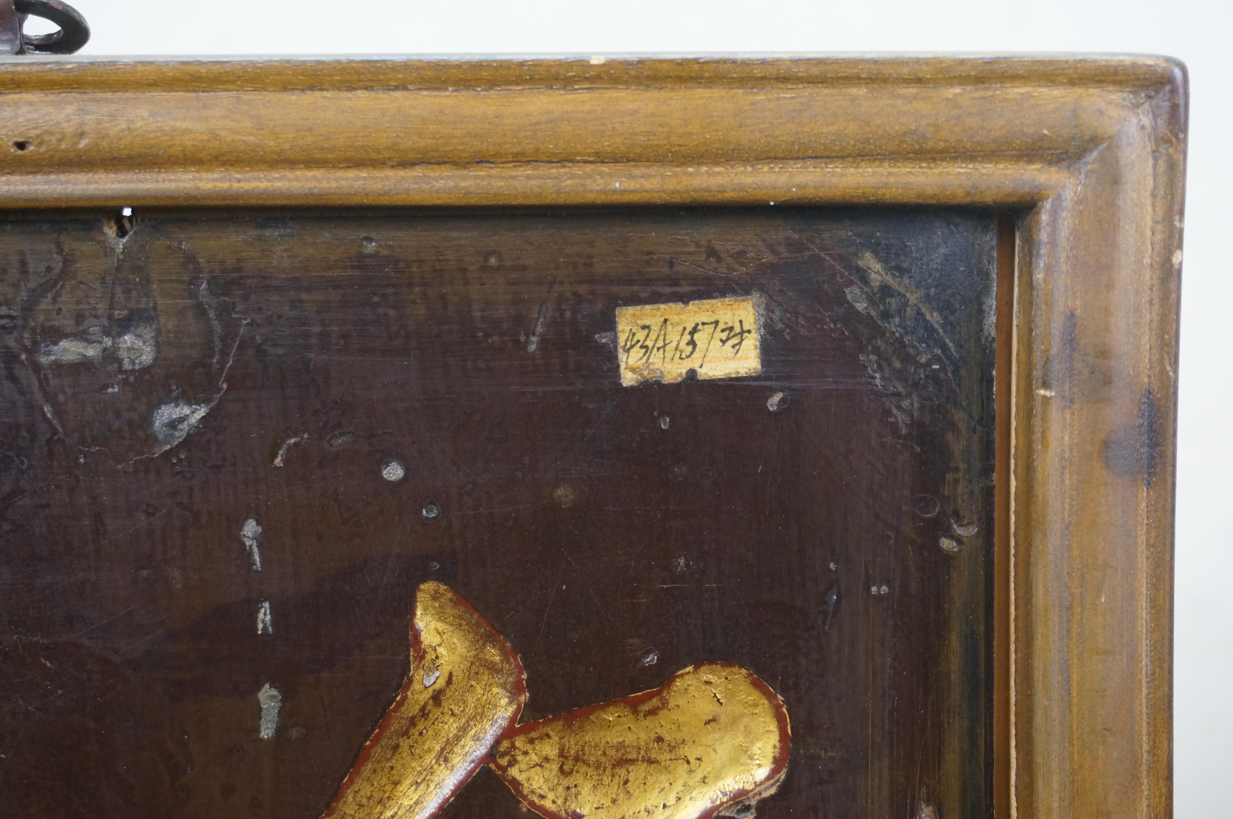 Panneaux de calligraphie pour troupe d'opéra chinois sculptés sur deux faces 45