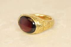 Chinese Dragon Garnet Ring – 22K Yellow Gold