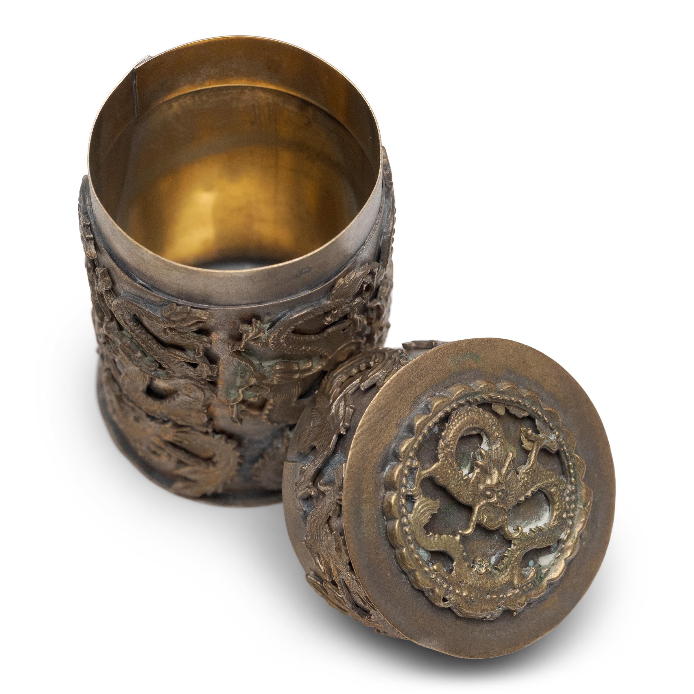 Chinese Dragon & Phoenix Opium Box In Good Condition In Chicago, IL