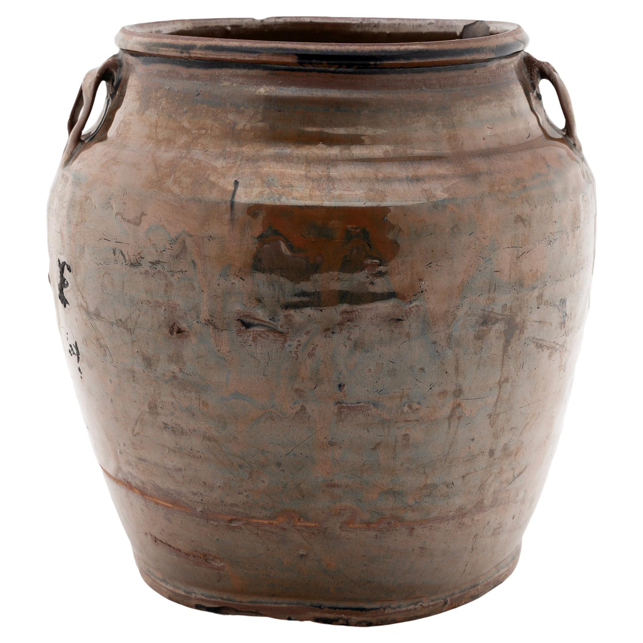 Chinese Drip Glaze Kitchen Jar, circa 1900