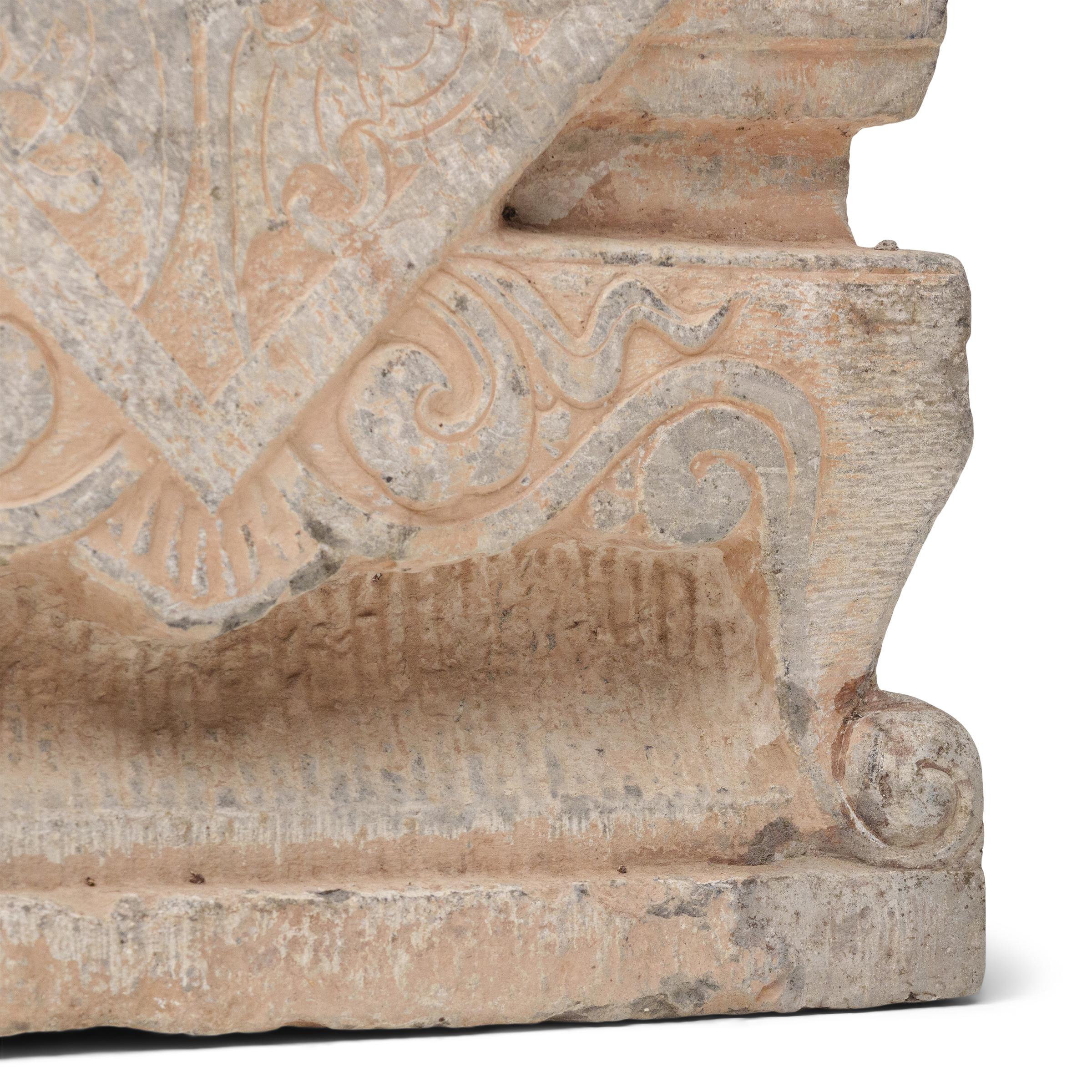 19th Century Chinese Drum Stone Column Base, c. 1850 For Sale