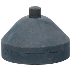 Chinese Dusty Blue Summer Hat Box, circa 1850