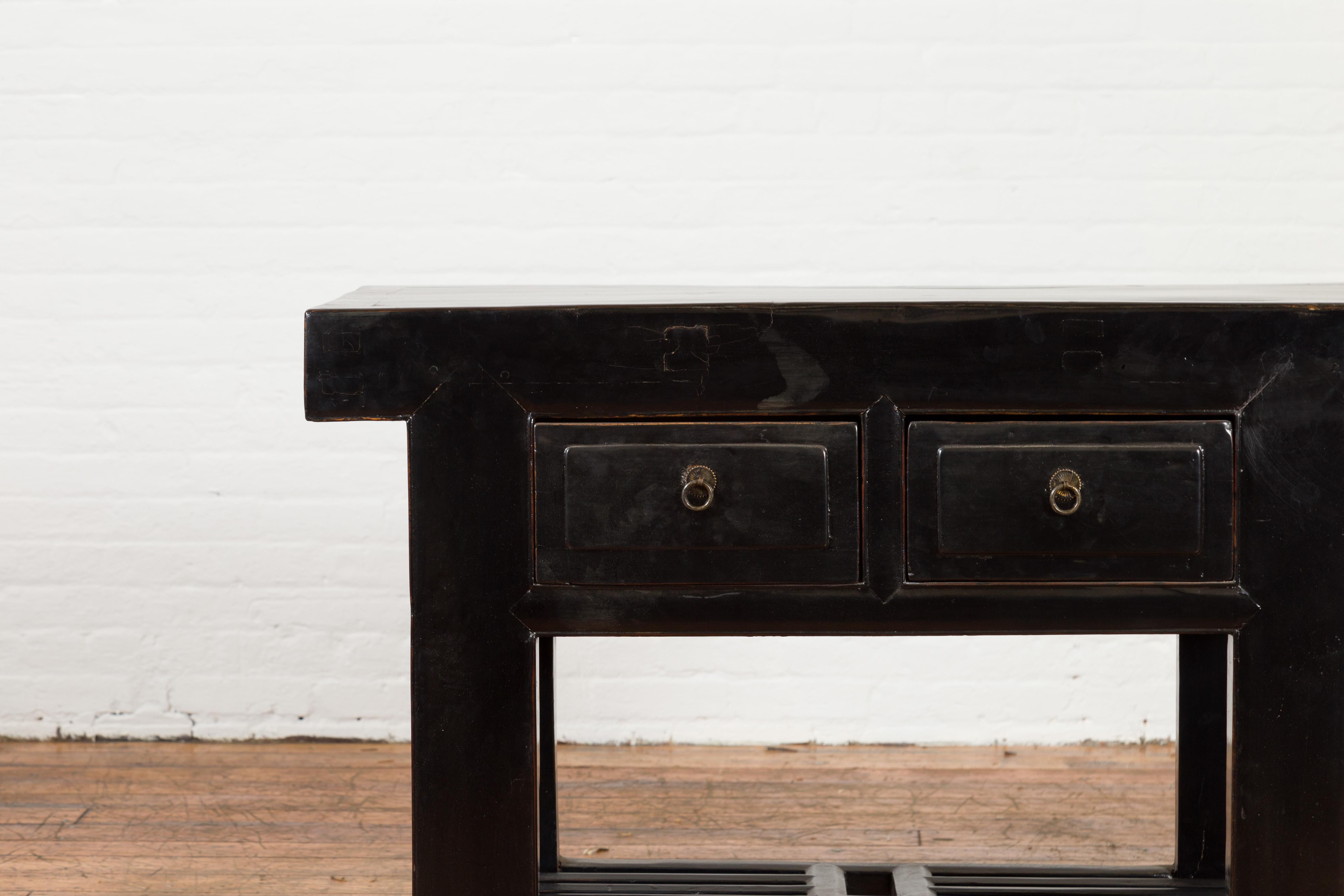 black chinese console table