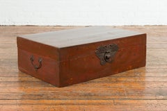 Chinese Early 20th Century Blanket Chest with Underglaze Floral Motifs