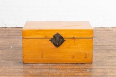 Chinese Early 20th Century Elm Blanket Chest with Honey Toned Patina